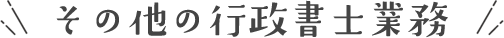 その他の行政書士業務